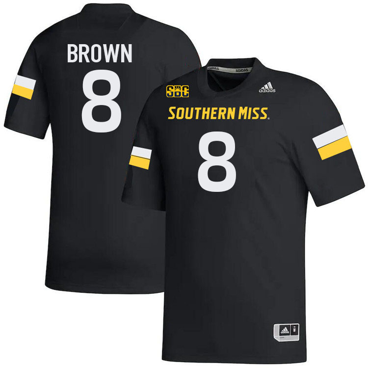 Southern Miss Golden Eagles #8 Bralon Brown Football Jersey Stitched-Black